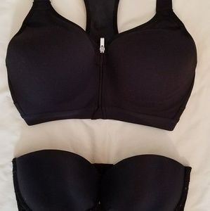 Victoria Secret strapless, sports bra lot 32DD